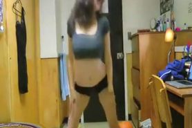 Classic solo dance after workout brunette