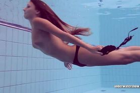 Very hairy girl Lucy Gurchenko swimming nude