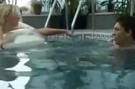 English nudist fucks by the pool