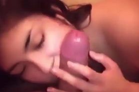 Horny slut works on a big dick