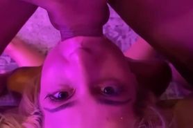 Cute girl gets facefucked