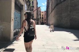 She tastes a cuban dick in the street and loves it