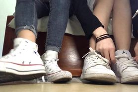 Two girls' feet