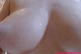 Beautiful tits close up and pussy masturbation