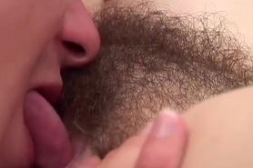 Huge natural hangers with hairy pussy