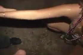 slut gets pissed on by two guys
