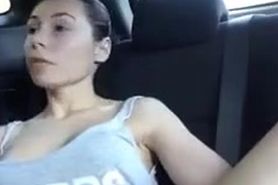 Masturbation and squirting in the backseat