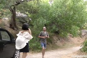 Starved Hippie Eats Nina Ole's Hairy Pussy in Nature