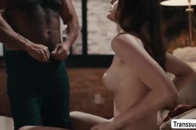Small boobs shemale Tori Easton bareback anal fucks Draven