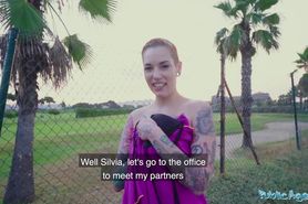 Public Agent Spanish girl Siliva Ruby Gets Her Tattooed Hot Body with shaven pussy fucked