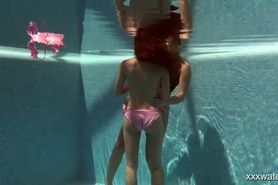 Swimming pool underwater sexy babes Irina and Olla
