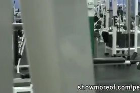 Curvaceous sweetie gets fucked by a lucky pervert after working out in the gym