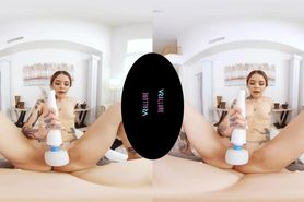 VRALLURE Sexy tattooed Latina Vanessa Vega rides her favorite toy in virtual reality