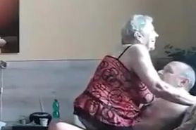 72yo Granny rides for an Orgasm