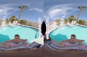 Naughty America - Kenna James shows boobs off at the Pool in VR