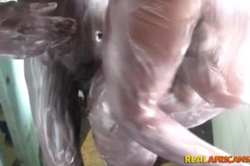 Chubby Ebony Taking Cock In Shower
