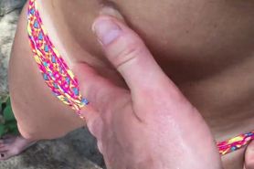 Young Stepmother - Beach Stranger Cums On Me
