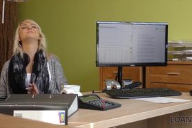 LOAN4K Amazing charmers figure makes the bank worker horny and rough