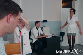 MARISKAX Busty Doctor Dacada fucks her patient and coworkers