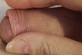Another little cock humiliating handjob and cumshot