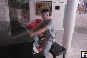 Horny Stepson Gets Step Mom To Screw Him During His Piano Practice