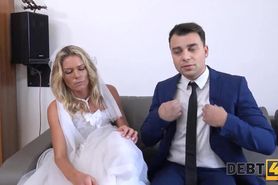 DEBT4k Big debt is the reason why the girl is fucked in the grooms presence
