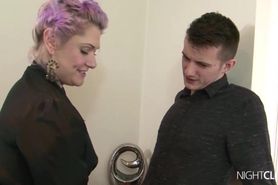Tattooed stepmother fucks a younger guy
