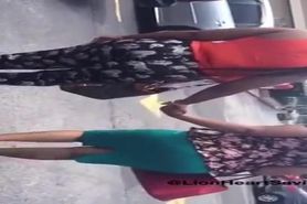 Three big Ebony booties in public