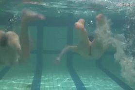 Ivetta and Katka and Barbara hot underwater lesbians
