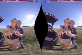 VR Porn Outdoor Car Review By Czech Pornstar