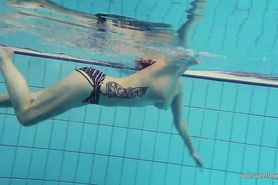 Katrin Privsem enjoys the pool for herself
