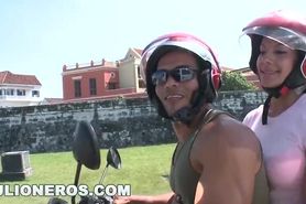 Culioneros - We Find Latin Girl Juliana On A Scooter And Bring Her Home