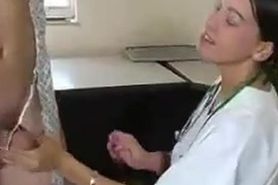Female Doctor Measures His Stick