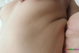 Skinny Thai Blonde Takes Cum In Her Mouth