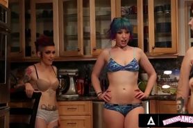 BURNING ANGEL - Kitchen Party Orgy With Sexy Goth Whores