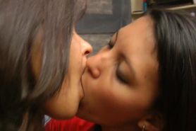 Latina Intense Tongue Kiss