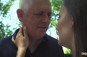 Russian Teen Romantic Sex with old man horny and fuckable