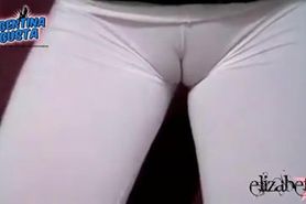 Best Cameltoe Ever - Wet White Leggins - Round Ass