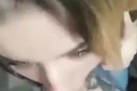 Romanian girl sucking cock while talking with boyfriend on phone
