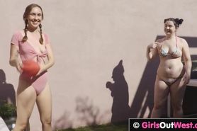 GirlsOutWest - Three naughty babes have lesbian sex in the backyard