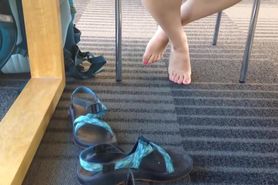 Candid College Girl With Hot Pink Toes