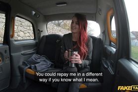 Fake Taxi Cindy Shine bent over the backseat of a London taxi