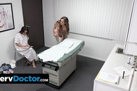 Pervdoctor - Shy Girl And Her Slutty Friend Get Stripped And Fucked In The Perv Doctors Office