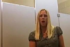 Milf Exibitionist Step Mother Faps In Public Bathroom