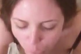 Young wife swallows cum 60fps