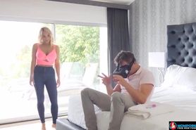 Stepmother Watches As Her Stepson Masturbates Wearing A Vr Headset