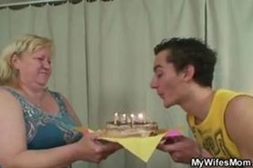 Horny granny seduces her son in law