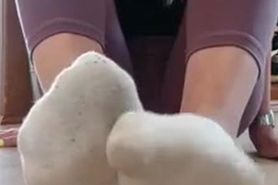 Emmysfeetandsocks in Sweaty White Socks