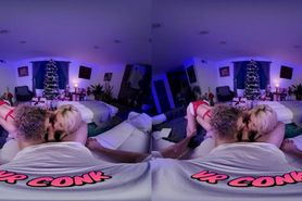 VR Conk Christmas 3some With Perfect Blondes VR Porn