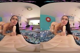 VRALLURE Naughty brunette Alex Coal plays with herself in virtual reality